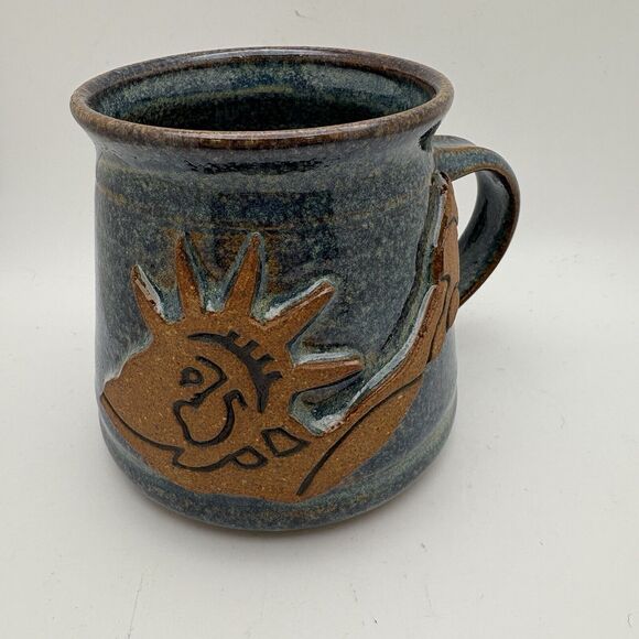 Evelyn LaMers Glazed Mug Pro Choice Liberty Studio Pottery Yellow Springs Ohio - Picture 1 of 7